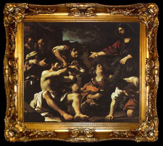 framed   Giovanni Francesco  Guercino The Raising of Lazarus, ta009-2